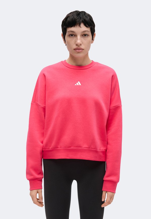 adidas Sportswear ESSENTIALS SMALL LOGO FEEL COZY - Sweatshirt - power pink/white