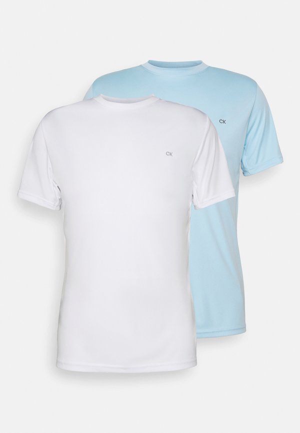 Calvin Klein Golf TEE CLASSIC 2 PACK - Sports T-shirt - white/air blue