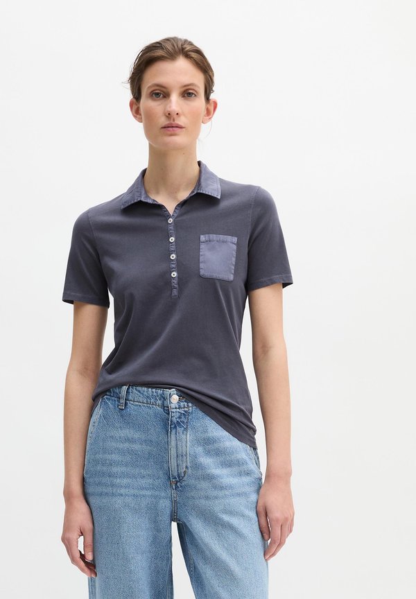 Marc O'Polo MARC O'POLO KURZARM POLOSHIRT SLIM MIT MATERIAL-MIX-DETAILS