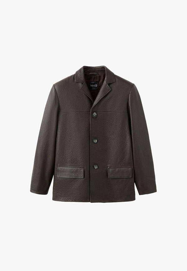 Mango Leather jacket - brown