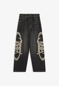 Bershka PATCH - JEANS - Loose Jeans - black