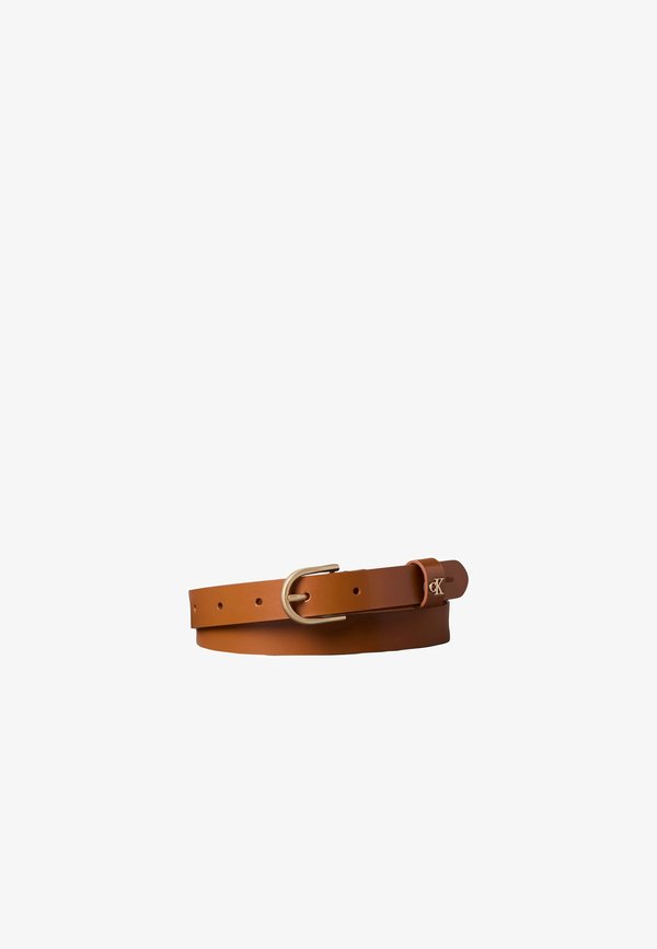 Calvin Klein ROUNDED BUCKLE LOOP - Belt - argan oil/antique light gold-coloured