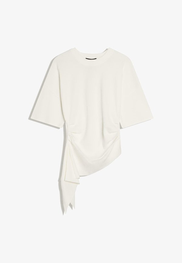 Bershka GATHERED SHORT SLEEVE - T-SHIRT 01429360 - Print T-shirt - white
