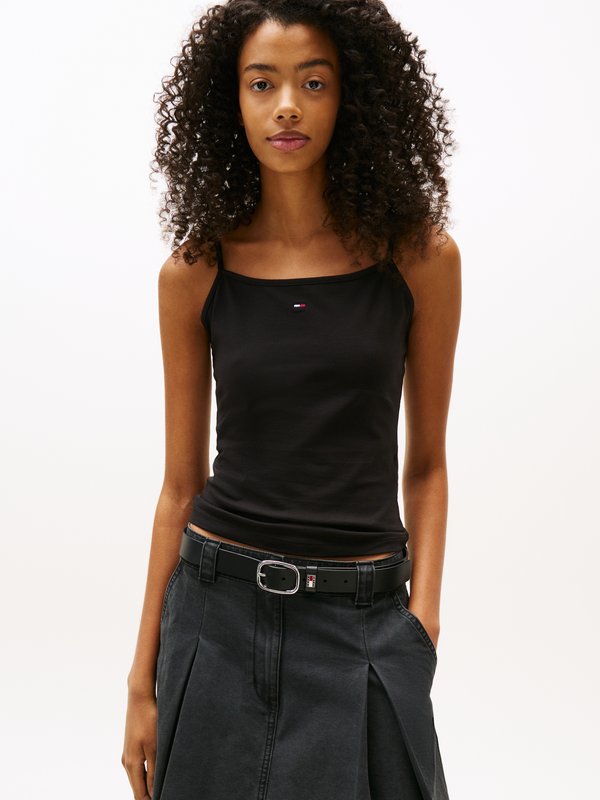 Tommy Jeans FLAG EMBROIDERY SLIM SPAGHETTI STRAP TOP