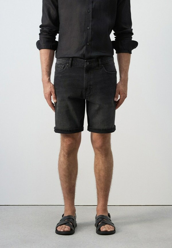 Mango Denim shorts - black denim