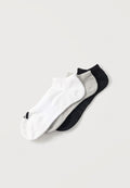 adidas Performance CUSHIONED ESSENTIALS LOW CUT UNISEX 3 PACK - Sneaker socks - medium grey/heather white/black