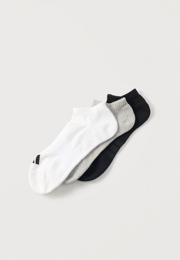 adidas Performance CUSHIONED ESSENTIALS LOW CUT UNISEX 3 PACK - Sneaker socks - medium grey/heather white/black