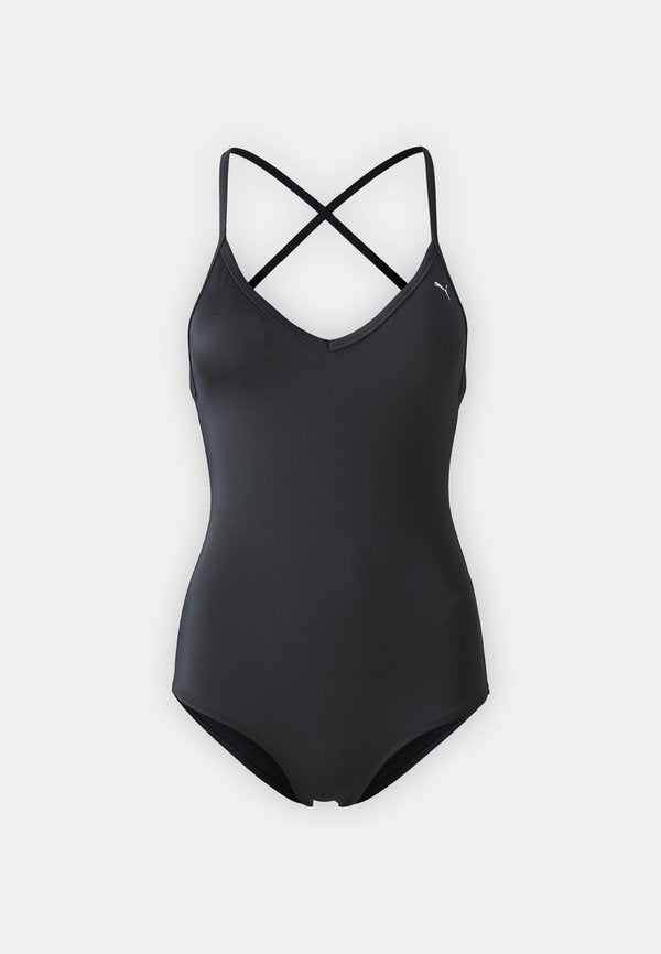 Puma SWIM WOMEN V-NECK CROSSBACK SWIMSUIT - Swimsuit - black