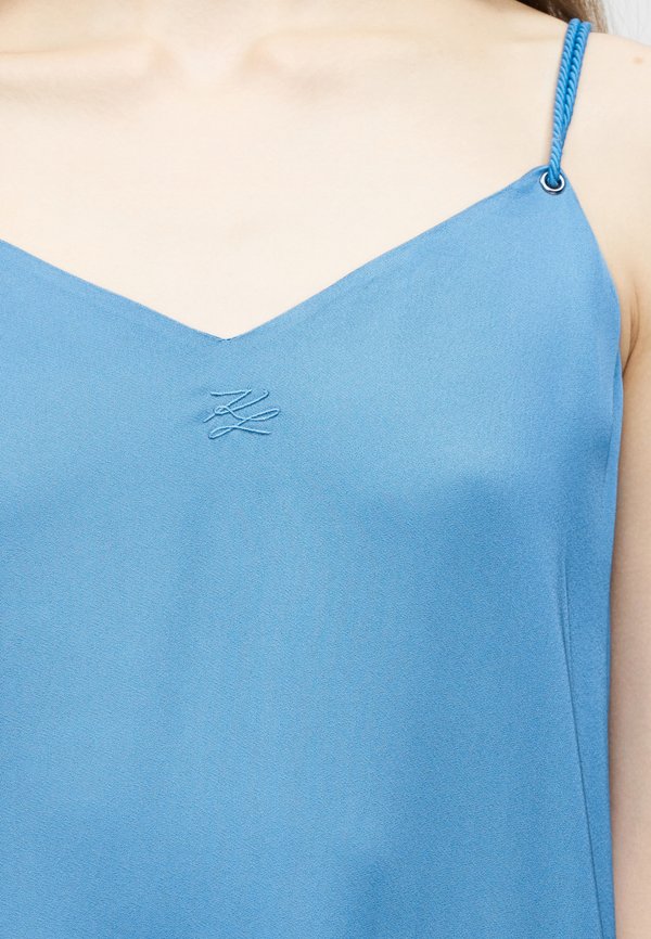 KARL LAGERFELD ROPE DETAIL PLEATED DRESS
