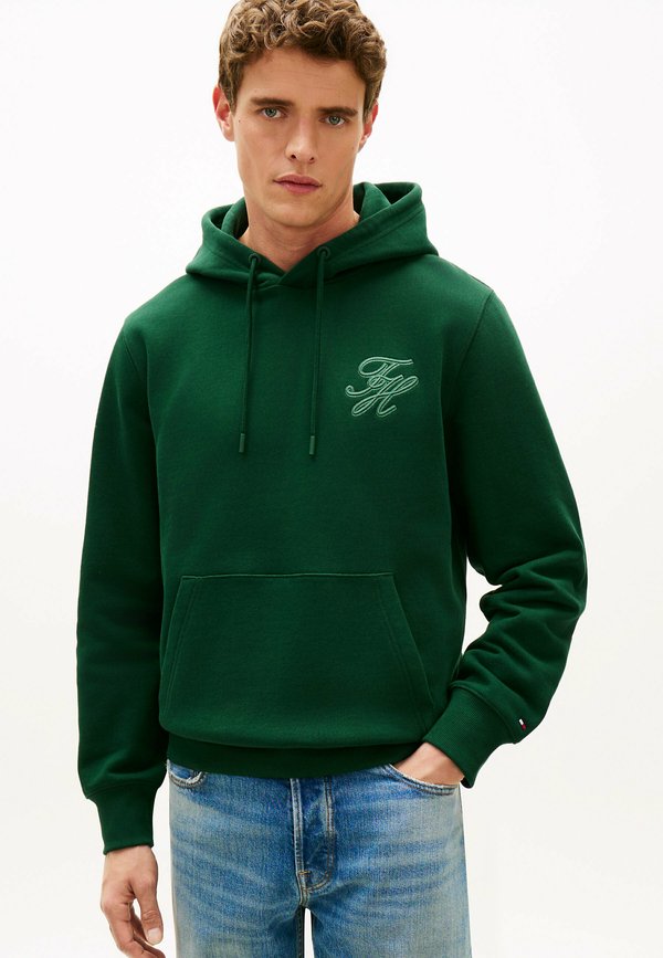 Tommy Hilfiger LOGO EMBROIDERY TERRY - Hoodie - nocturnal green