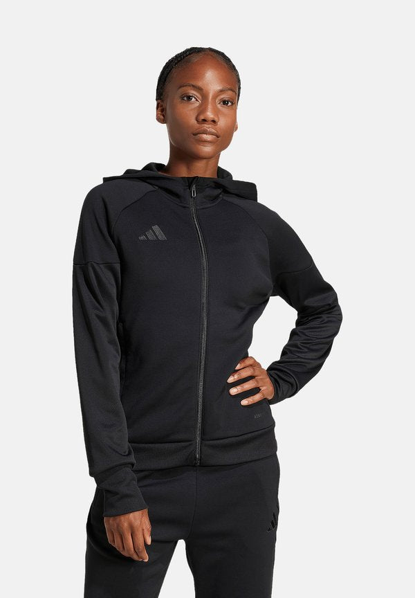adidas Performance FUSSBALL - TEAM TIRO TRAVEL KAPUZEN - Zip-up sweatshirt - schwarz