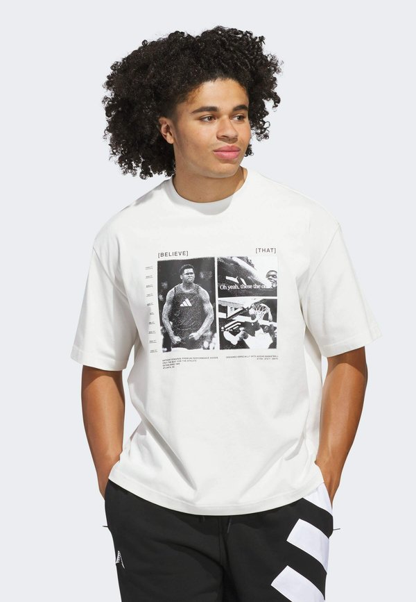 adidas Performance TEE - Print T-shirt - cloud white