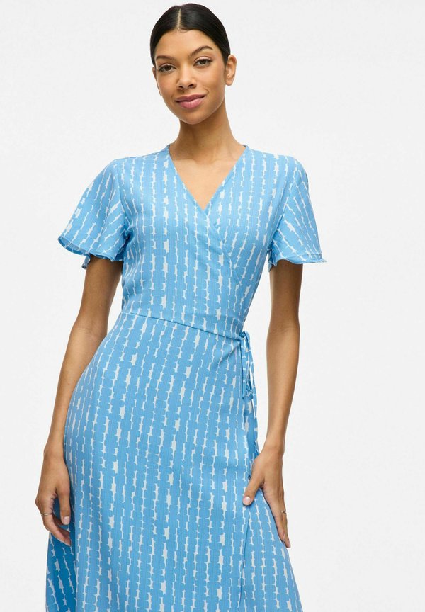 VILA VILOVIE S/S WRAP MIDI DRESS - NOOS