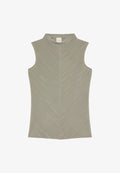 Calvin Klein PLISSE MOCK NECK TOP - Blouse - roasted cashew