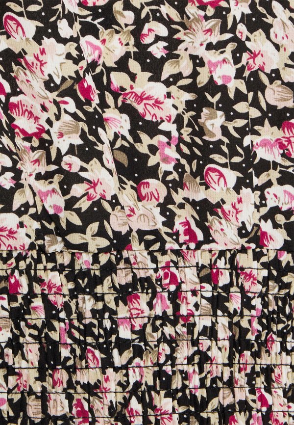Missguided Petite FLORAL SHIRRED LONG SLEEVE MINI DRESS