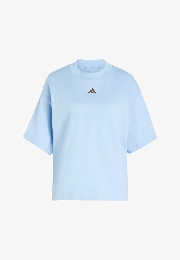 adidas Sportswear ADIDAS SPORTSWEAR 3 STRIPES STUDIO BOYFRIEND TEE - Print T-shirt - glow blue