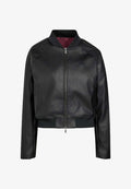 adidas Originals Faux leather jacket - black   maroon