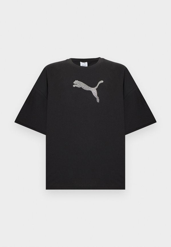 Puma ESS GRAPHICS LEO LUXE BEDAZZLED TEE - Print T-shirt - black