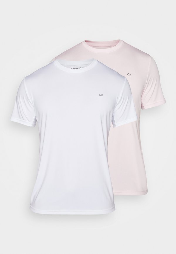 Calvin Klein Golf TEE CLASSIC 2 PACK - Sports T-shirt - white/babypink