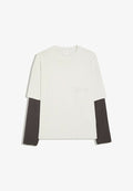Bershka CONTRAST DOUBLE-SLEEVE - T-SHIRT - Long sleeved top - beige