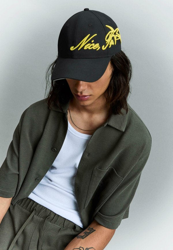 Bershka EMBROIDERED - CAP - Cap - black