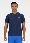 New Balance NB ATHLETICS RUN T-SHIRT - Basic T-shirt - nb navy heather