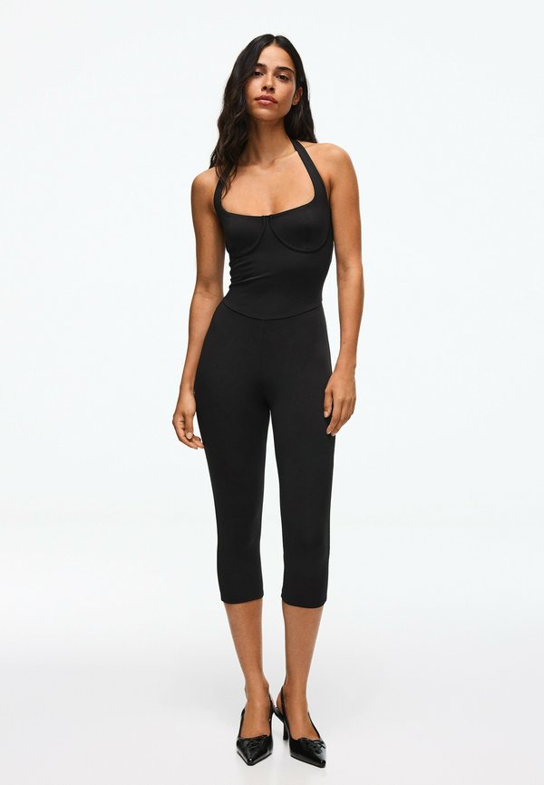 Bershka CORSET-EFFECT JUMPSUIT - JUMPSUIT - Jumpsuit - black