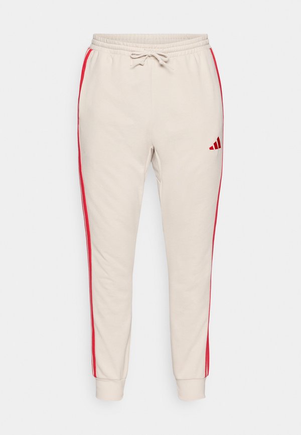adidas Sportswear ESSENTIALS THREE STRIPES FRENCH TERRY - Tracksuit bottoms - alumina/pure ruby