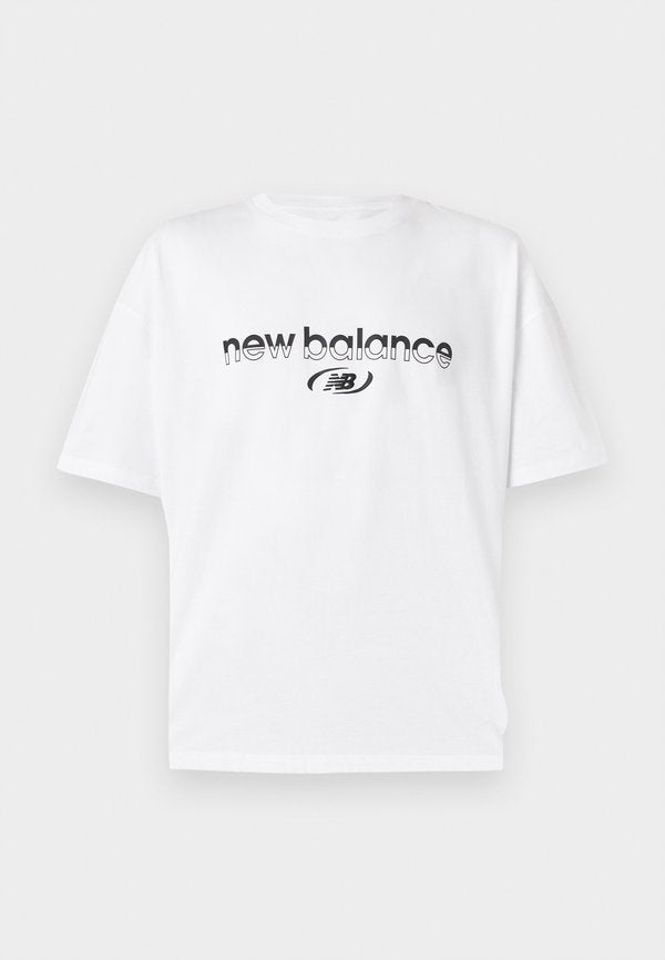 New Balance TRACKSIDE UNISEX - Print T-shirt - white