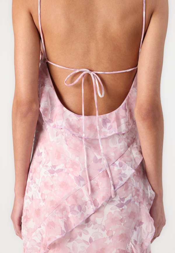 VILA VIARIVA FRILL STRAP MIDI DRESS