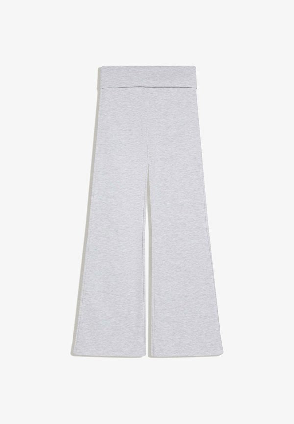 Bershka FLARED PLUSH WITH PATCH - Tracksuit bottoms - dark grey