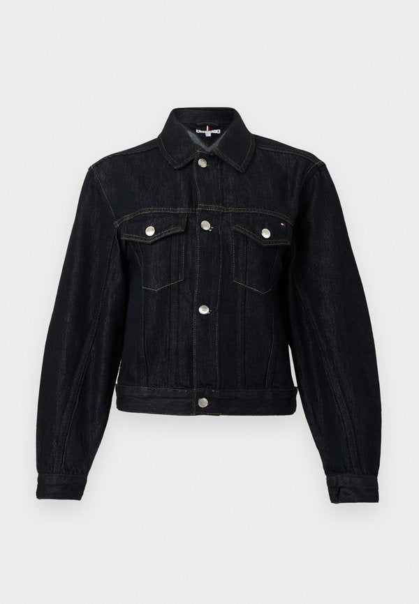 Tommy Hilfiger FLAG EMBROIDERY PLEATED DENIM JACKET