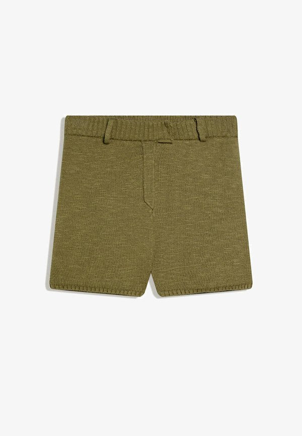 Bershka BELT EFFECT SHORTS - Shorts - evergreen