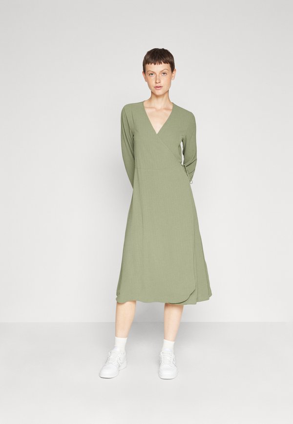 VILA VILOVIE NEW WRAP MIDI DRESS