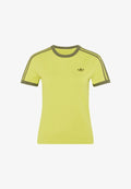 adidas Originals 3-STRIPES SLIM T-SHIRT - Print T-shirt - preloved lime   olive strata