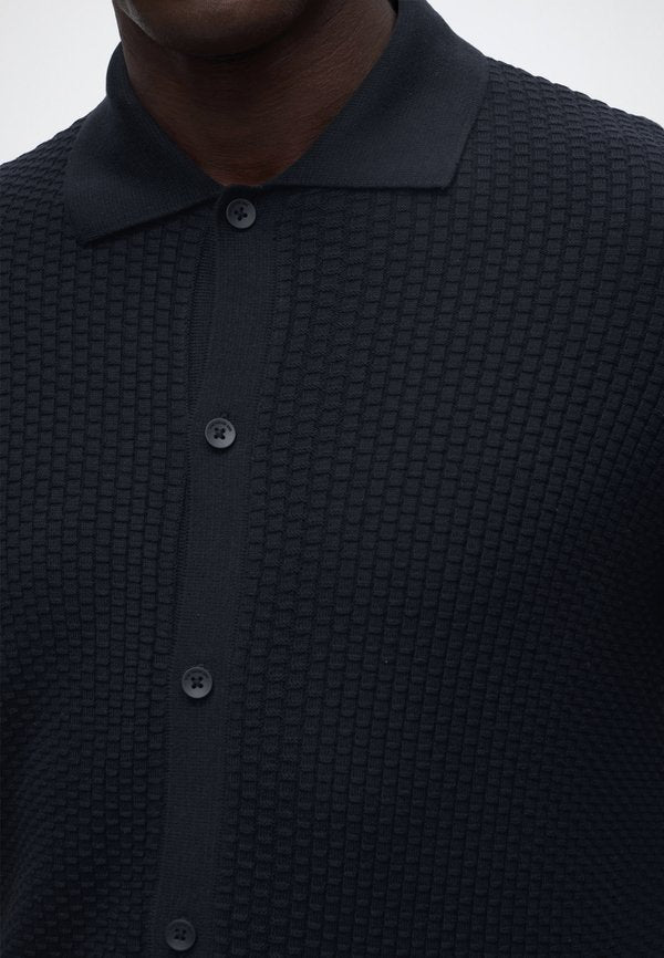TOM TAILOR MINIMAL STRUCTURED KNIT POLO JACKET