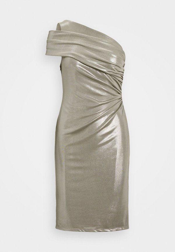 Lauren Ralph Lauren METALLIC ONE SHOULDER COCKTAIL DRESS