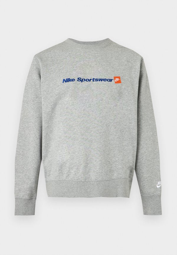 Nike Sportswear CLUB CREW PLAY - Sweatshirt - grey heather/white