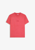 Bershka ROLL UP SHORT SLEEVE  - Print T-shirt - light red