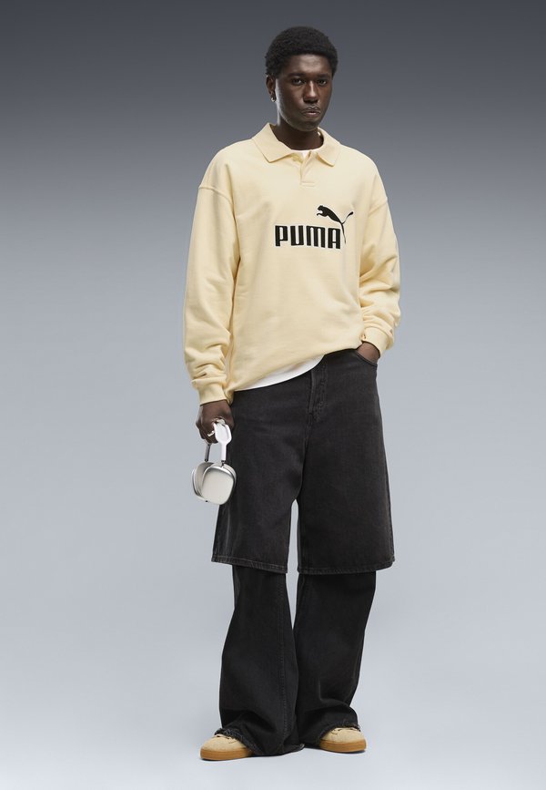 Puma ESSENTIALS ELEVATED NO. 1 RELAXED POLO - Long sleeved top - buttercream