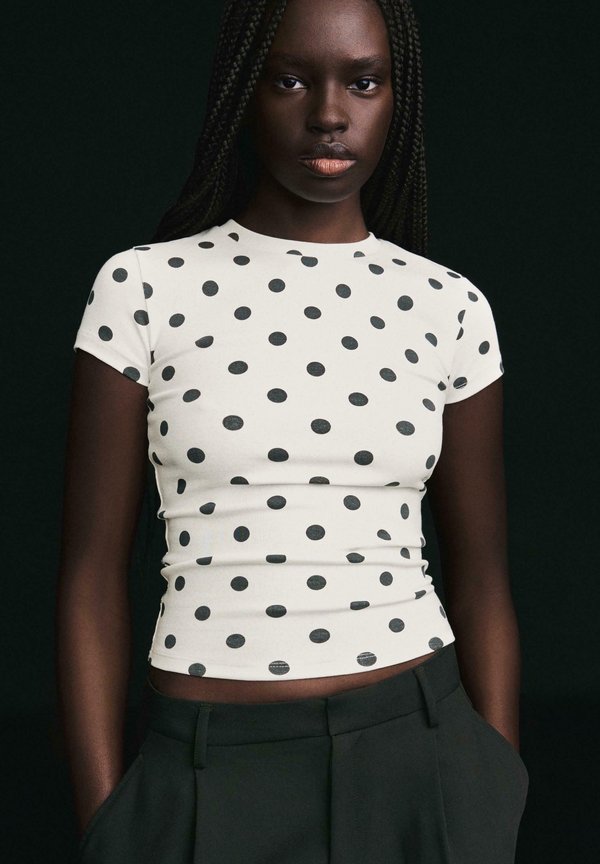 Bershka Basic T-shirt - mottled black