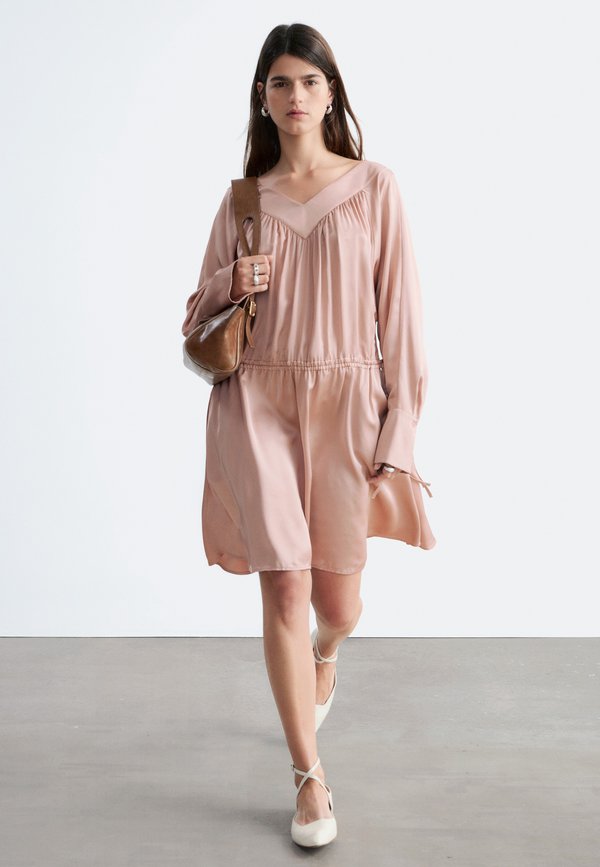 & OTHER STORIES & OTHER STORIES DRAWSTRING V-NECK MINI DRESS