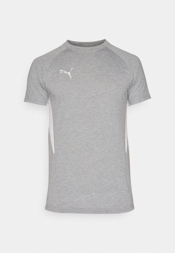 Puma TEE - Print T-shirt - medium gray heather/silver/white