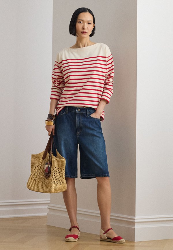 Lauren Ralph Lauren STRIPED JERSEY BOATNECK TOP