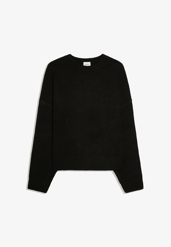 Bershka BOXY ROUND NECK - SWEATER - Jumper - black