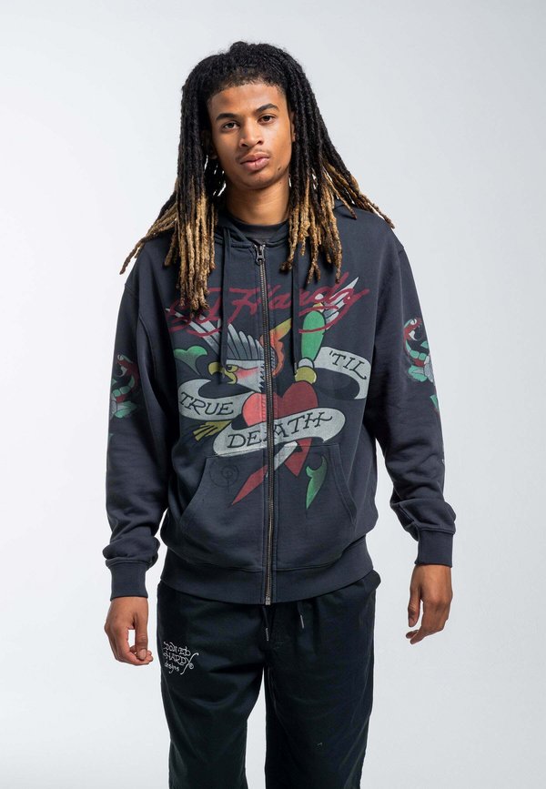 Ed Hardy ED HARDY MENS TRUE SNAKE ZIP THROUGH HOODIE