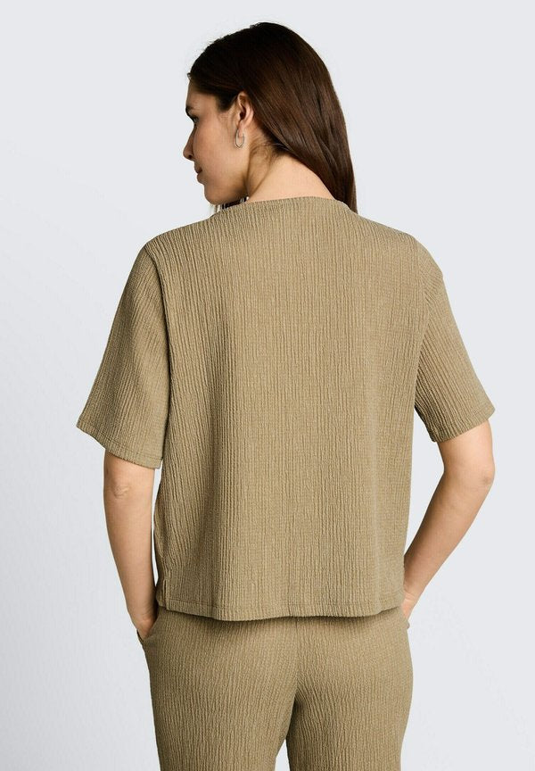 TOM TAILOR TOM TAILOR T-SHIRT CRINKLE T-SHIRT MIT V-AUSSCHNITT
