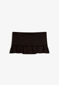Bershka MINI SKIRT WITH DOUBLE TURN-UP WAIST - A-line skirt - black