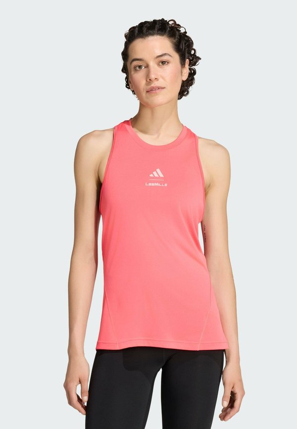 adidas Performance LESMILLS GRAPHIC - Top - pure turbo   semi frozen turbo