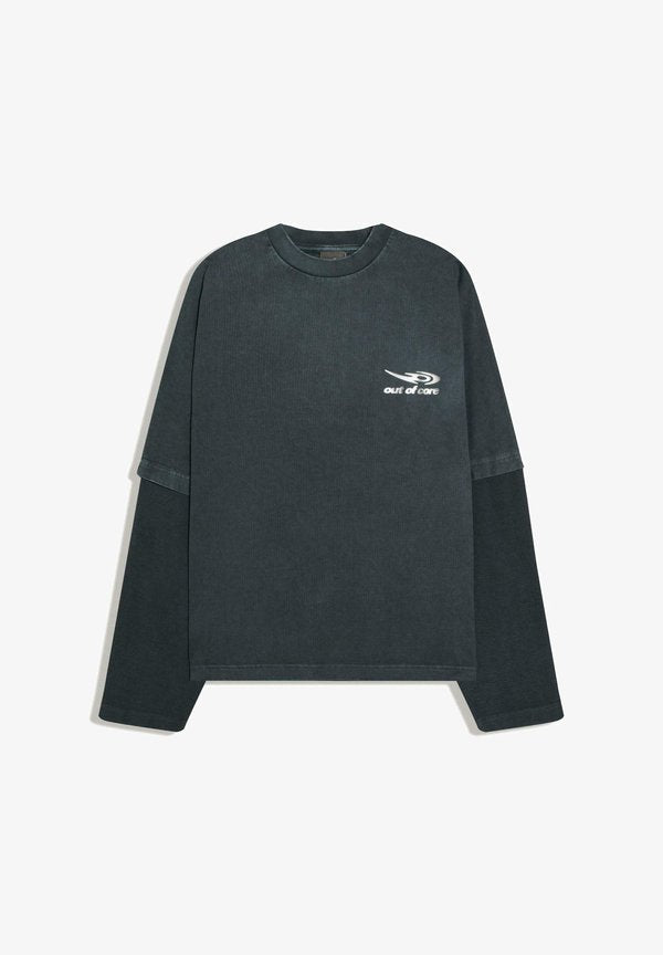 Bershka OUT OF CORE LONG SLEEVE - TSHIRT - Long sleeved top - black